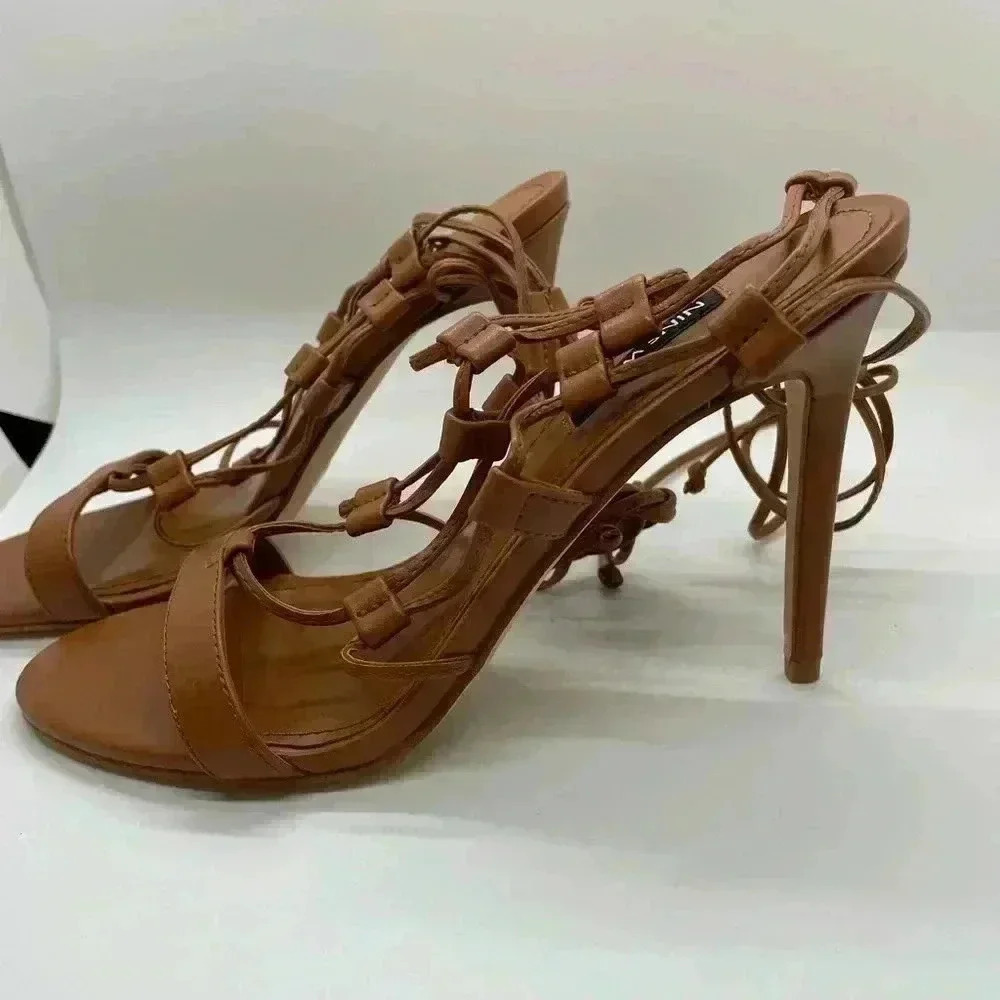 Nine West Mix 3 Brown Sandal Size 8 - Picture 2 of 6